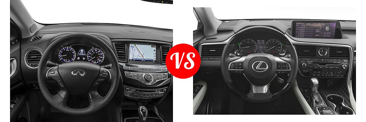 2018 Infiniti QX60 SUV AWD / FWD vs. 2018 Lexus RX 350L SUV RX 350L Luxury / RX 350L Premium - Dashboard Comparison
