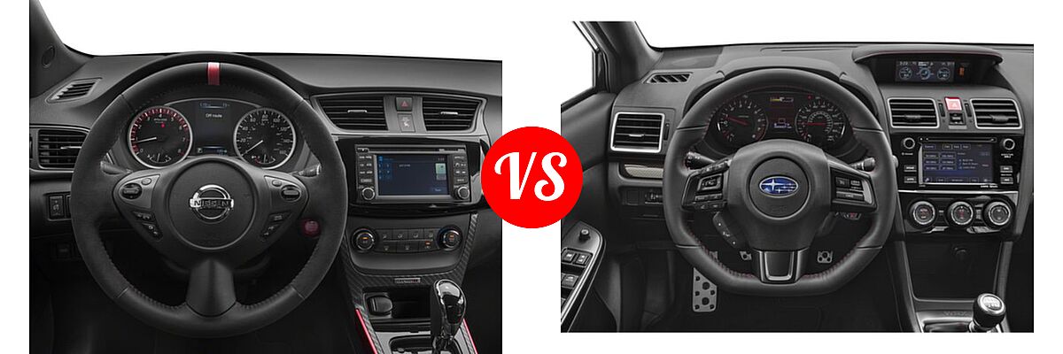2018 Nissan Sentra NISMO Sedan NISMO vs. 2018 Subaru WRX Sedan Manual - Dashboard Comparison