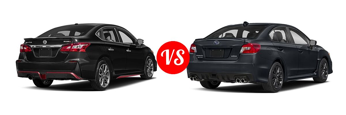 2018 Nissan Sentra NISMO Sedan NISMO vs. 2018 Subaru WRX Sedan Manual - Rear Right Comparison