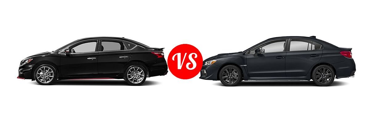 2018 Nissan Sentra NISMO Sedan NISMO vs. 2018 Subaru WRX Sedan Limited / Premium - Side Comparison