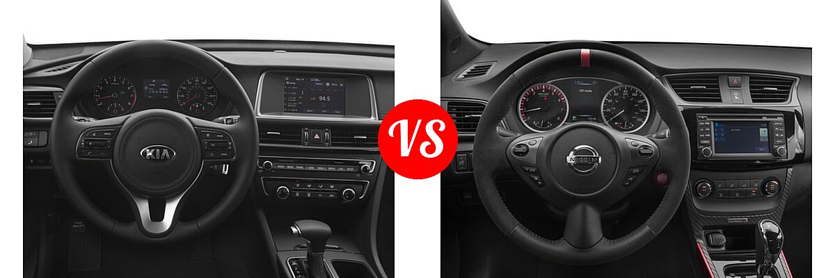 2018 Kia Optima Sedan S vs. 2018 Nissan Sentra NISMO Sedan NISMO - Dashboard Comparison