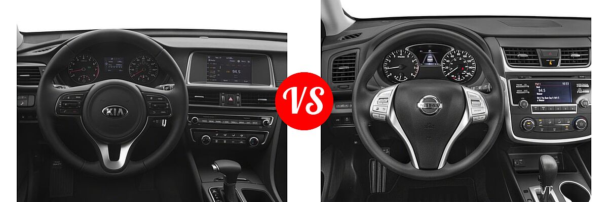 2018 Kia Optima Sedan S vs. 2018 Nissan Altima Sedan 2.5 S / 2.5 SL / 2.5 SR / 2.5 SV / 3.5 SL - Dashboard Comparison
