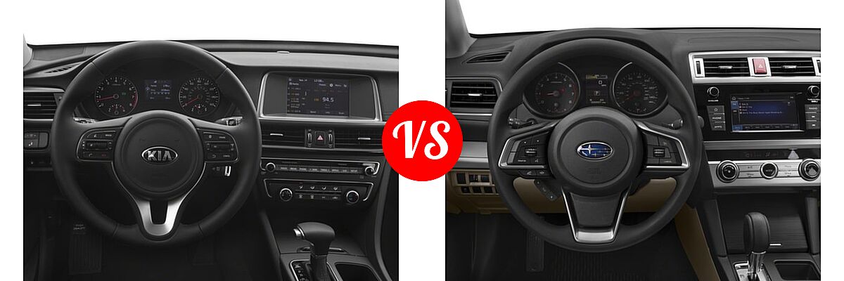 2018 Kia Optima Sedan S vs. 2018 Subaru Legacy Sedan 2.5i - Dashboard Comparison