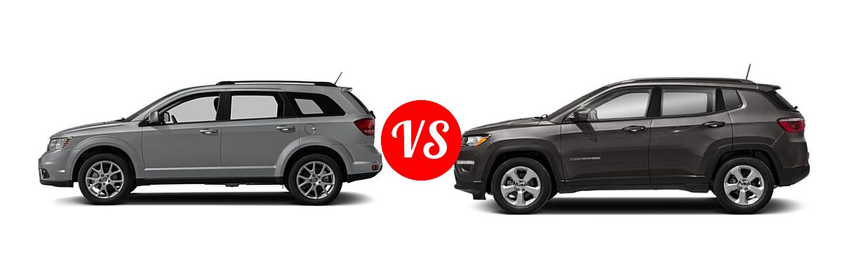 2018 Dodge Journey SUV SXT vs. 2018 Jeep Compass SUV Latitude / Limited / Sport - Side Comparison