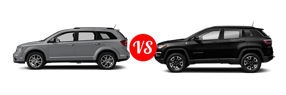 2018 Dodge Journey SUV SXT vs. 2018 Jeep Compass SUV Trailhawk - Side Comparison
