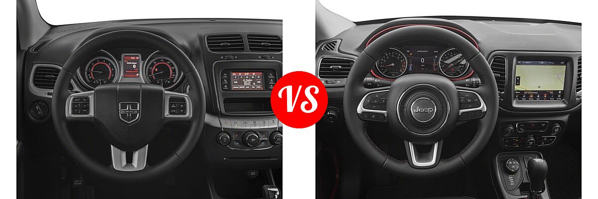 2018 Dodge Journey SUV SXT vs. 2018 Jeep Compass SUV Trailhawk - Dashboard Comparison