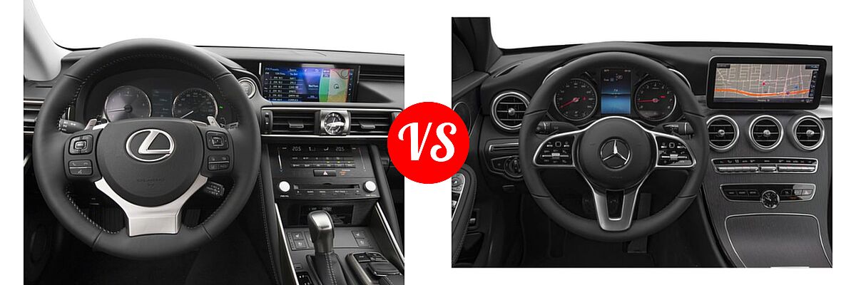 2018 Lexus IS 350 Sedan IS 350 vs. 2019 Mercedes-Benz C-Class Sedan C 300 - Dashboard Comparison