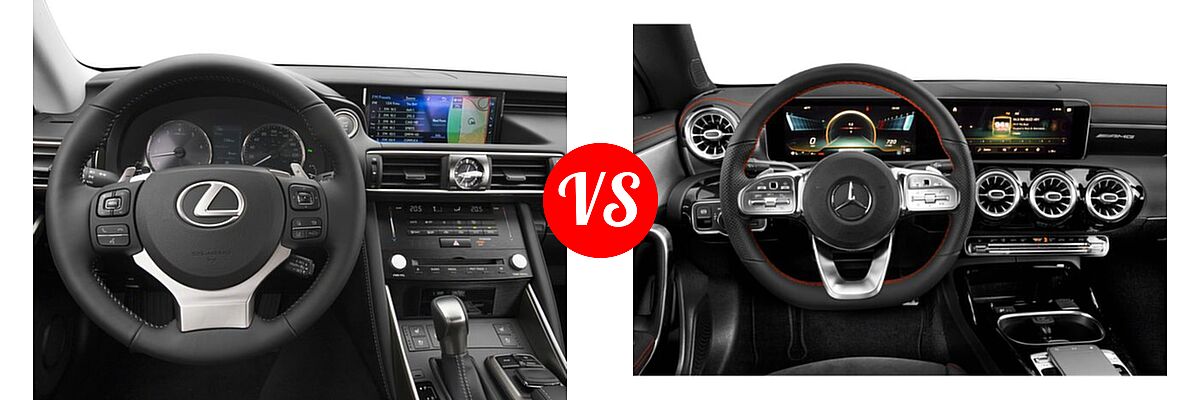 2018 Lexus IS 350 Sedan IS 350 vs. 2022 Mercedes-Benz CLA-Class 35 AMG Sedan AMG CLA 35 - Dashboard Comparison