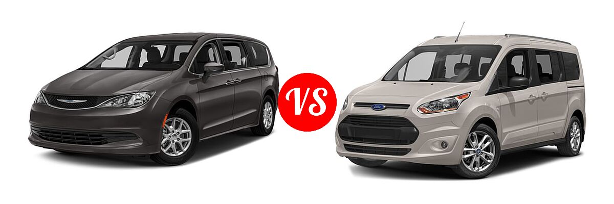 2018 Chrysler Pacifica Minivan L / LX vs. 2018 Ford Transit Connect Minivan Titanium / XL / XLT - Front Left Comparison