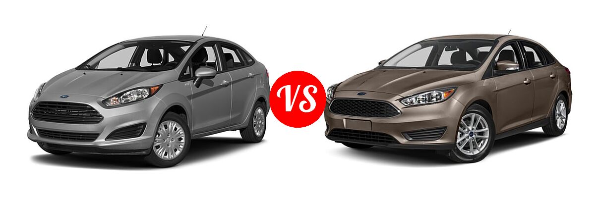 2018 Ford Fiesta Sedan S / SE vs. 2018 Ford Focus Sedan S / SE / SEL - Front Left Comparison