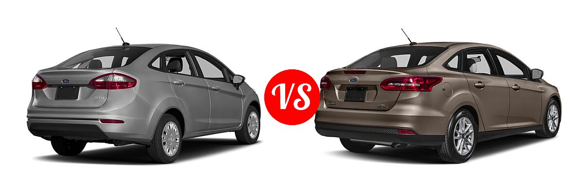 2018 Ford Fiesta Sedan S / SE vs. 2018 Ford Focus Sedan S / SE / SEL - Rear Right Comparison