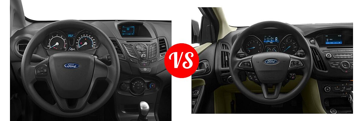 2018 Ford Fiesta Sedan S / SE vs. 2018 Ford Focus Sedan S / SE / SEL - Dashboard Comparison
