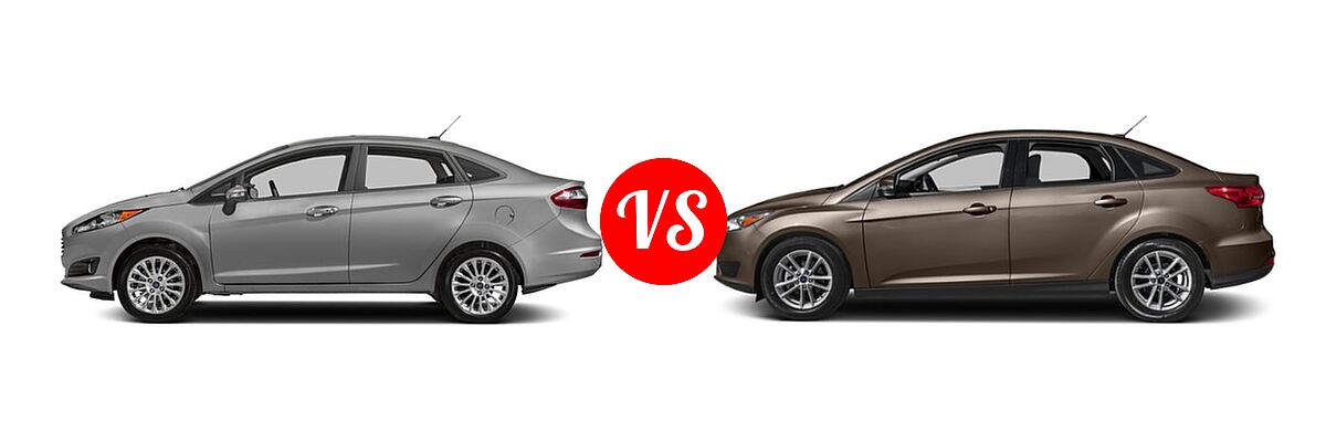 2018 Ford Fiesta Sedan Titanium vs. 2018 Ford Focus Sedan S / SE / SEL - Side Comparison
