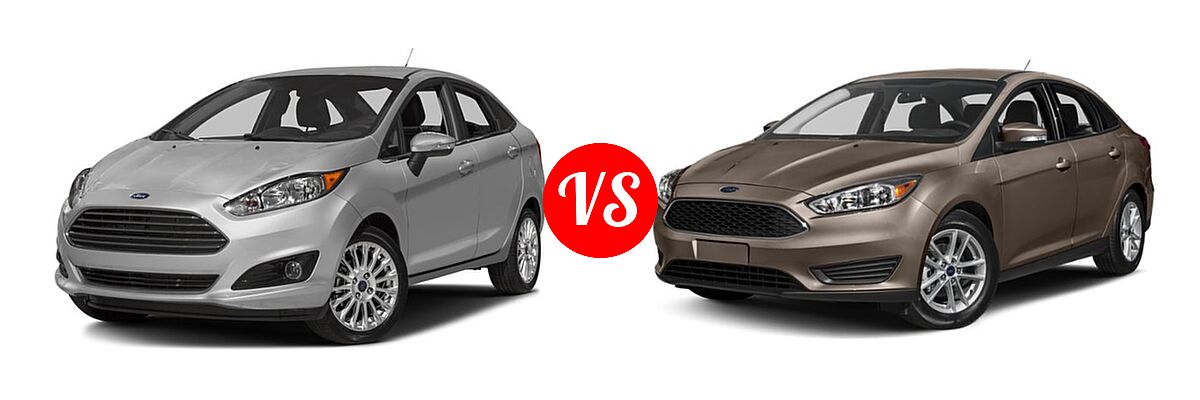 2018 Ford Fiesta Sedan Titanium vs. 2018 Ford Focus Sedan S / SE / SEL - Front Left Comparison