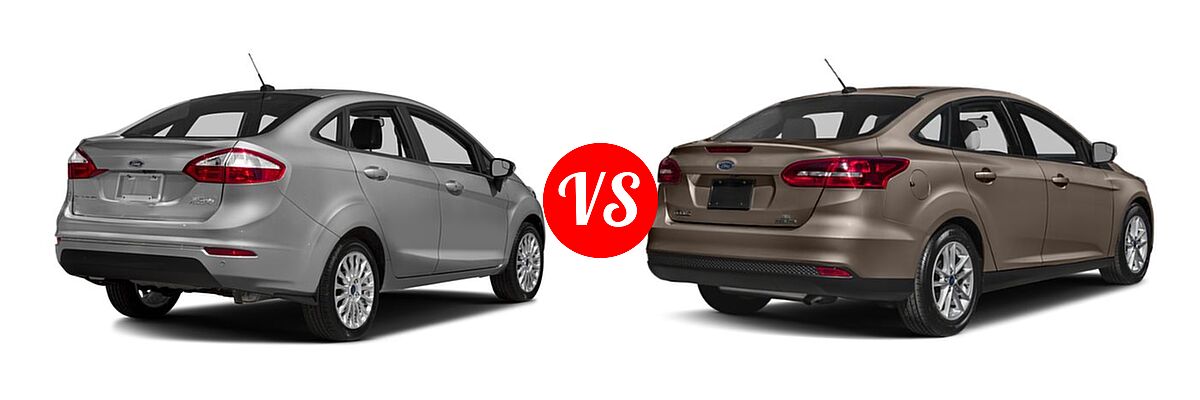 2018 Ford Fiesta Sedan Titanium vs. 2018 Ford Focus Sedan S / SE / SEL - Rear Right Comparison