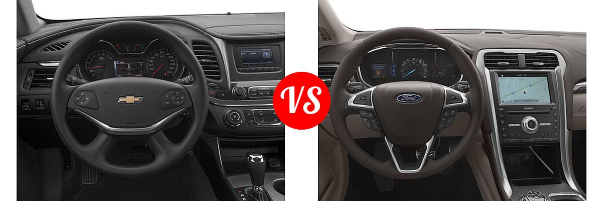 2017 Chevrolet Impala Sedan LS vs. 2017 Ford Fusion Sedan Platinum - Dashboard Comparison