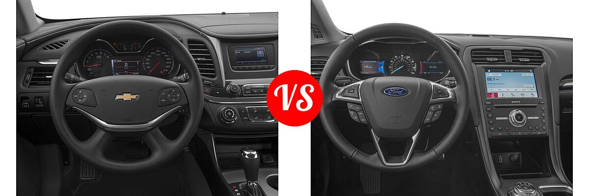 2017 Chevrolet Impala Sedan LS vs. 2017 Ford Fusion Sedan Titanium - Dashboard Comparison