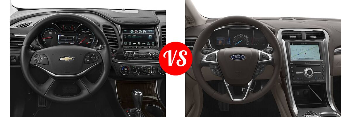2017 Chevrolet Impala Sedan LS / LT vs. 2017 Ford Fusion Sedan Platinum - Dashboard Comparison