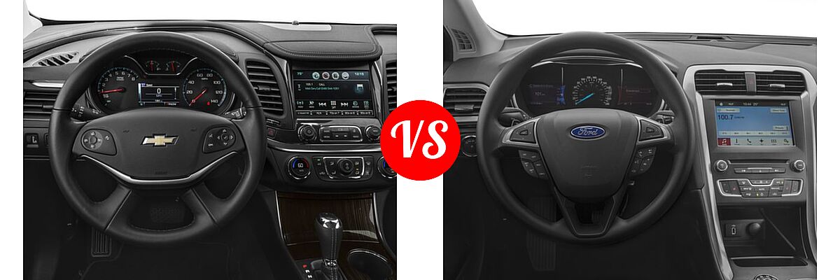 2017 Chevrolet Impala Sedan LS / LT vs. 2017 Ford Fusion Sedan S / SE - Dashboard Comparison