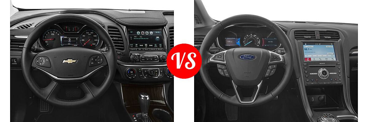 2017 Chevrolet Impala Sedan LS / LT vs. 2017 Ford Fusion Sedan Titanium - Dashboard Comparison