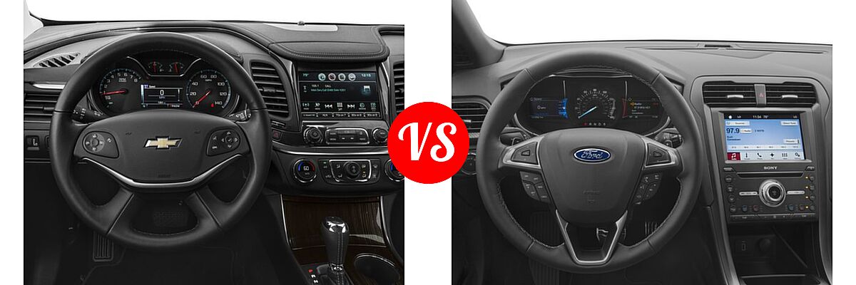 2017 Chevrolet Impala Sedan LS / LT vs. 2017 Ford Fusion Sedan Sport - Dashboard Comparison