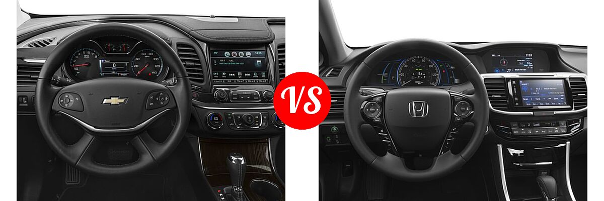 2017 Chevrolet Impala Sedan LS / LT vs. 2017 Honda Accord Hybrid Sedan EX-L - Dashboard Comparison