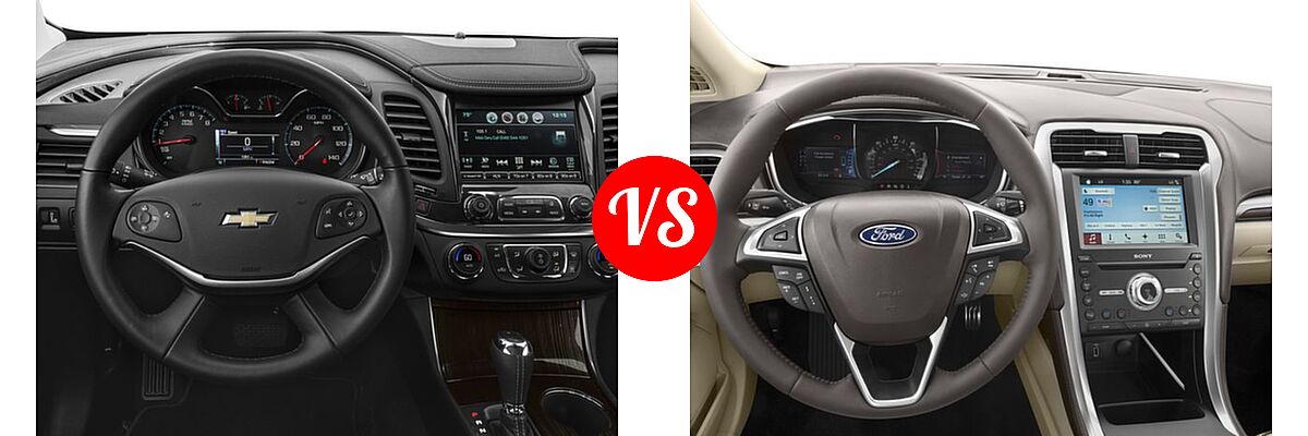 2017 Chevrolet Impala Sedan LS / LT vs. 2017 Ford Fusion Energi Sedan Platinum - Dashboard Comparison