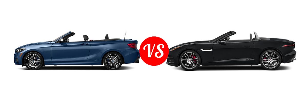 2018 BMW 2 Series M240i Convertible M240i vs. 2018 Jaguar F-TYPE Convertible 400 Sport / R-Dynamic - Side Comparison