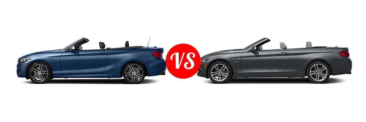 2018 BMW 2 Series M240i xDrive Convertible M240i xDrive vs. 2018 BMW 4 Series Convertible 430i / 430i xDrive - Side Comparison
