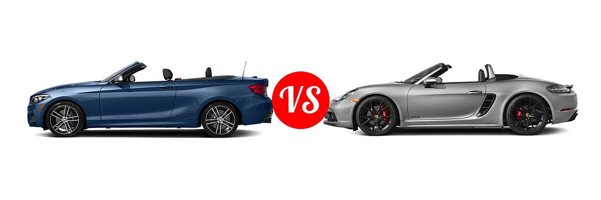 2018 BMW 2 Series M240i Convertible M240i vs. 2018 Porsche 718 Boxster Convertible GTS - Side Comparison