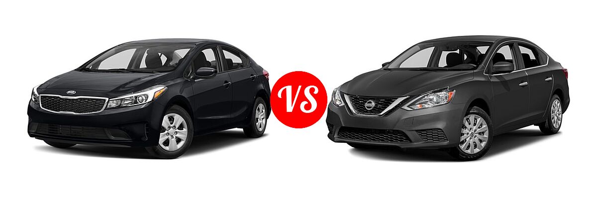 2018 Kia Forte Sedan EX / LX vs. 2018 Nissan Sentra Sedan S / SV - Front Left Comparison