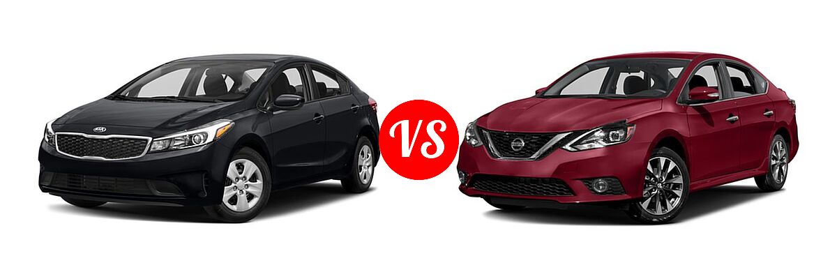 2018 Kia Forte Sedan EX / LX vs. 2018 Nissan Sentra Sedan SR - Front Left Comparison
