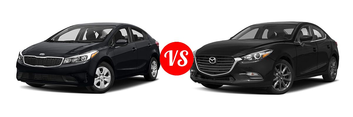 2018 Kia Forte Sedan EX / LX vs. 2018 Mazda 3 Sedan Touring - Front Left Comparison