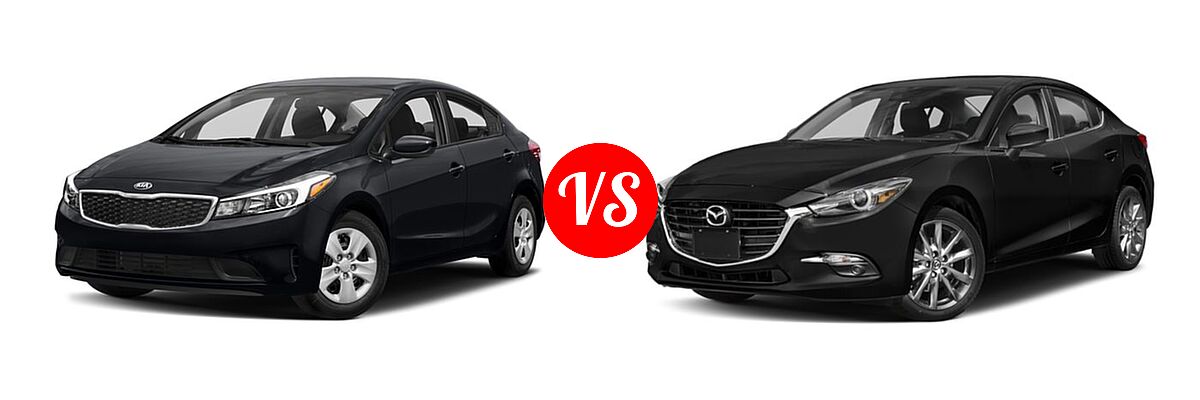 2018 Kia Forte Sedan EX / LX vs. 2018 Mazda 3 Sedan Grand Touring - Front Left Comparison
