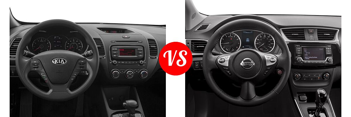 2018 Kia Forte Sedan EX / LX vs. 2018 Nissan Sentra Sedan S / SV - Dashboard Comparison