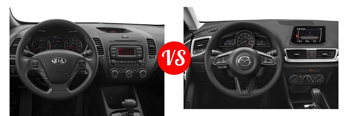 2018 Kia Forte Sedan EX / LX vs. 2018 Mazda 3 Sedan Sport - Dashboard Comparison