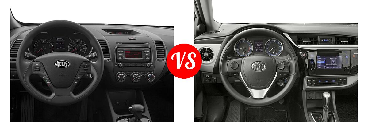 2018 Kia Forte Sedan EX / LX vs. 2018 Toyota Corolla Sedan L / LE / LE Eco / LE Eco w/Package 1 / XLE - Dashboard Comparison