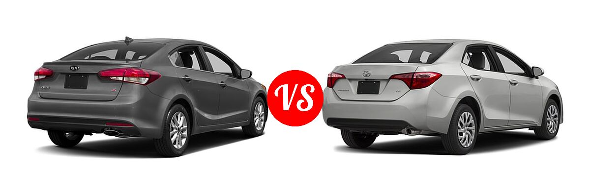 2018 Kia Forte Sedan S vs. 2018 Toyota Corolla Sedan L / LE / LE Eco / LE Eco w/Package 1 / XLE - Rear Right Comparison