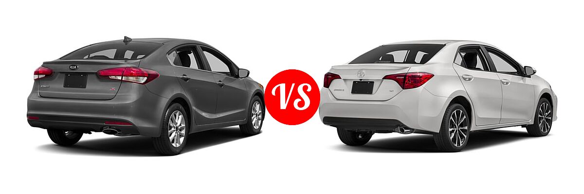 2018 Kia Forte Sedan S vs. 2018 Toyota Corolla Sedan SE / XSE - Rear Right Comparison