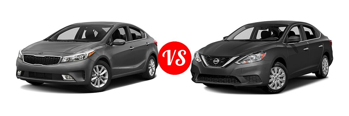 2018 Kia Forte Sedan S vs. 2018 Nissan Sentra Sedan S / SV - Front Left Comparison