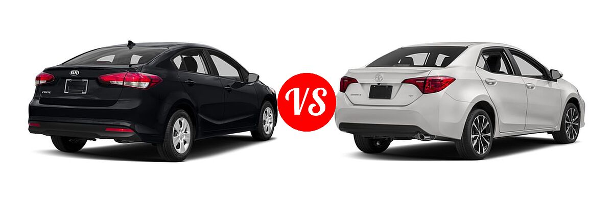 2018 Kia Forte Sedan EX / LX vs. 2018 Toyota Corolla Sedan SE / XSE - Rear Right Comparison