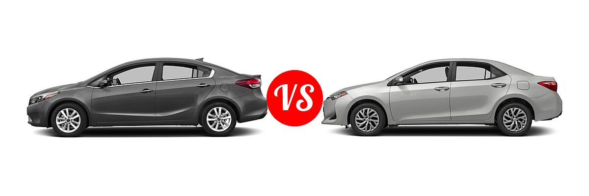 2018 Kia Forte Sedan S vs. 2018 Toyota Corolla Sedan L / LE / LE Eco / LE Eco w/Package 1 / XLE - Side Comparison