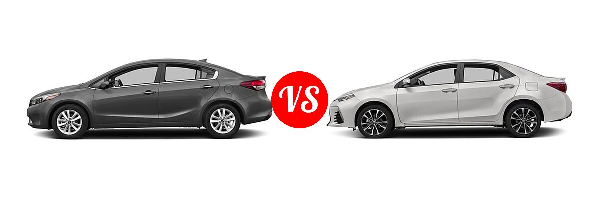2018 Kia Forte Sedan S vs. 2018 Toyota Corolla Sedan SE / XSE - Side Comparison