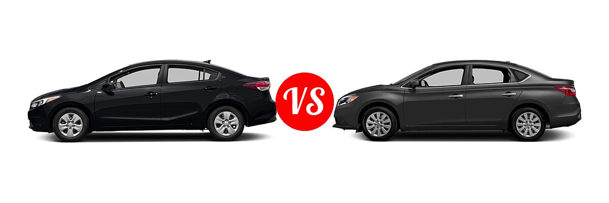 2018 Kia Forte Sedan EX / LX vs. 2018 Nissan Sentra Sedan S / SV - Side Comparison
