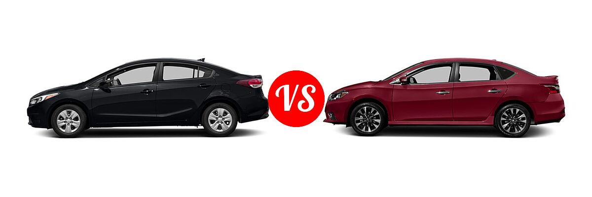 2018 Kia Forte Sedan EX / LX vs. 2018 Nissan Sentra Sedan SR - Side Comparison