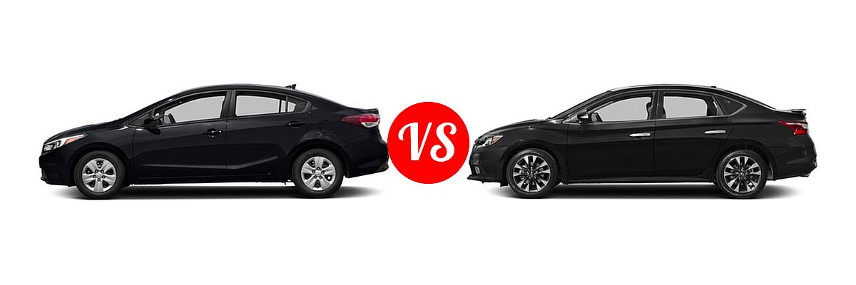 2018 Kia Forte Sedan EX / LX vs. 2018 Nissan Sentra Sedan SR Turbo - Side Comparison