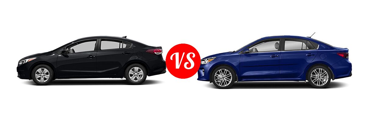 2018 Kia Forte Sedan EX / LX vs. 2018 Kia Rio Sedan EX / LX / S - Side Comparison