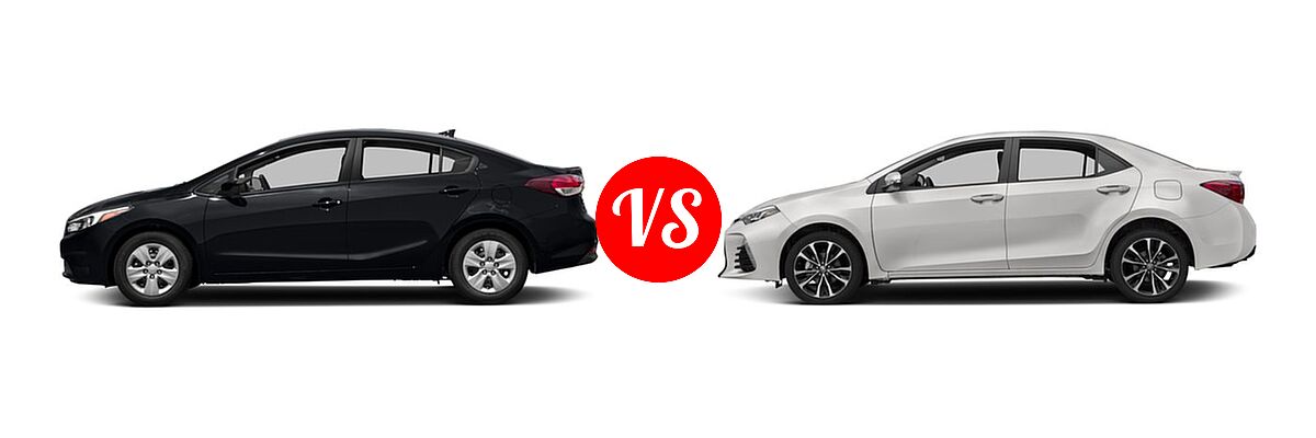 2018 Kia Forte Sedan EX / LX vs. 2018 Toyota Corolla Sedan SE / XSE - Side Comparison
