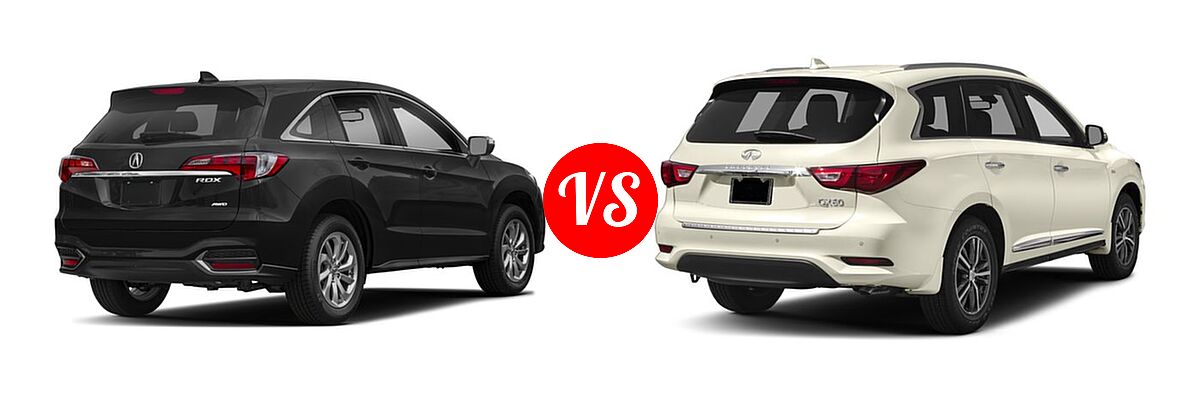 2018 Acura RDX SUV AWD vs. 2018 Infiniti QX60 SUV AWD / FWD - Rear Right Comparison
