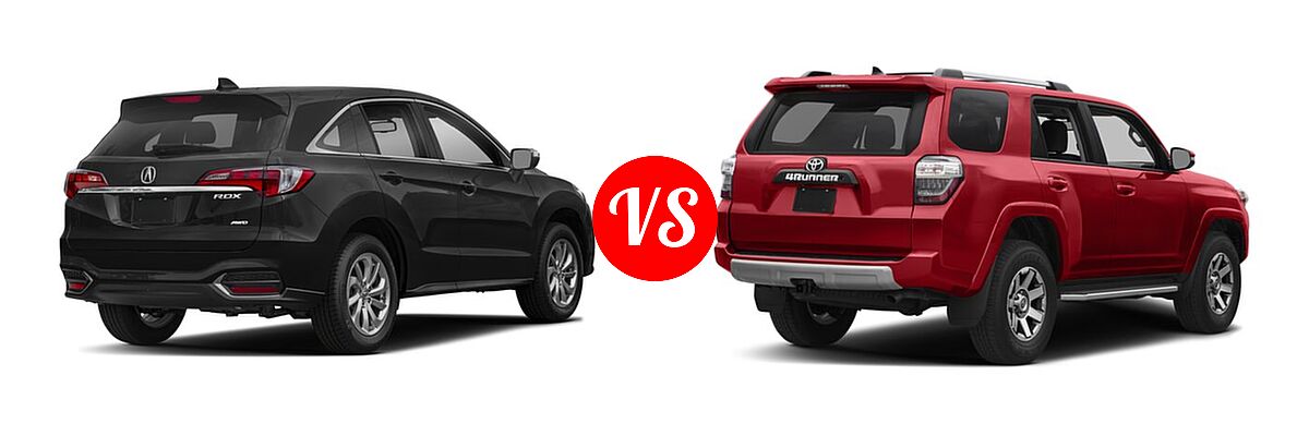 2018 Acura RDX SUV AWD vs. 2018 Toyota 4Runner SUV TRD Off Road Premium - Rear Right Comparison